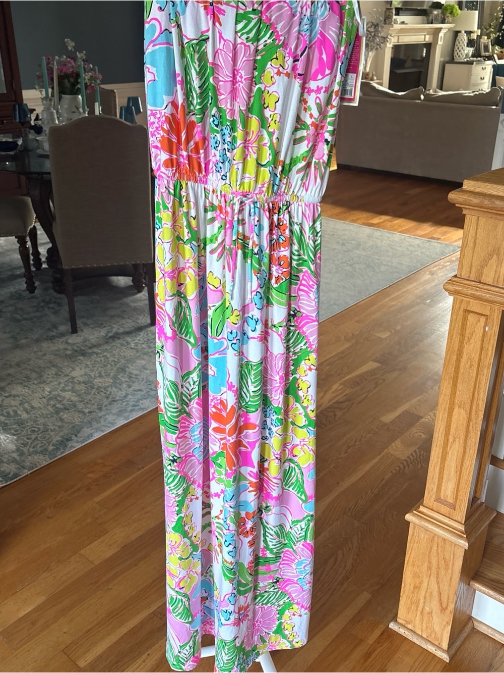 Lilly Pulitzer Strapless Floral Maxi Dress in Pink, Green and Yellow - Picture 2 of 6
